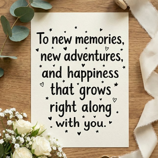 Cartão Romantic Wedding Quote Newlywed Bride Groom (Criador carregado)