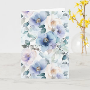 Cartão Romântica Flores de Lavandas Bonito Adoram Casamen