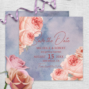 Cartão Romântico de Aquarela Floral de Casamento S