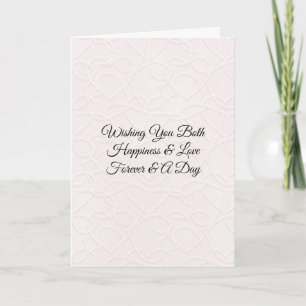 Cartão Romântico Rosa Bege Branco Coração Chic Casamento
