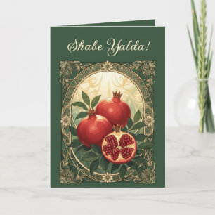Cartão Romãs Yalda Véspera do Solstício de Inverno Persa