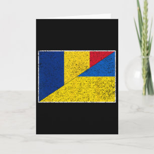 Cartão Romênia Ucrânia Bandeira Orgulho Ucraniano Romeno