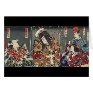 Cartão ronin knight japanese ukiyo-e samurai warrior