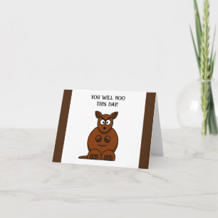 Cartão Roo Este Dia, Engraçado Cartoon Kangaroo Bravo