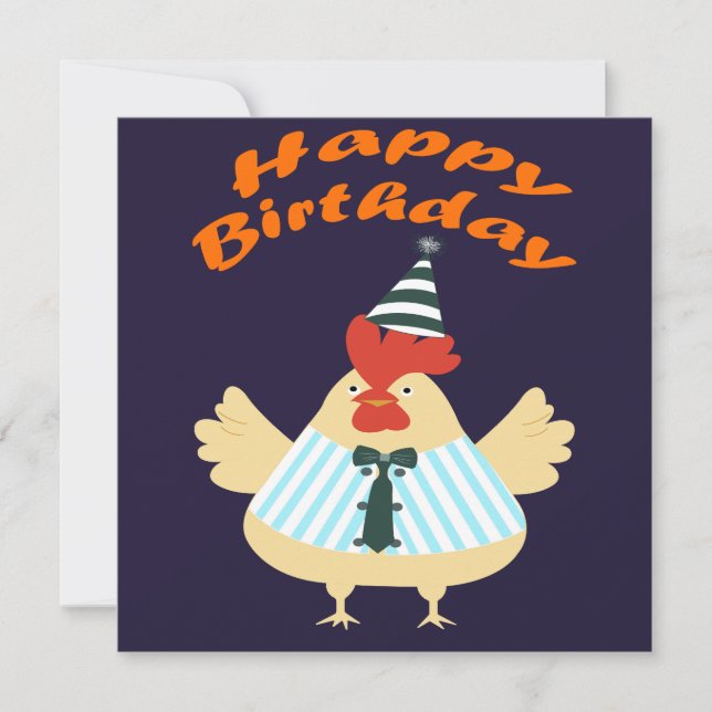 Cartão Rooster Birthday (Frente)