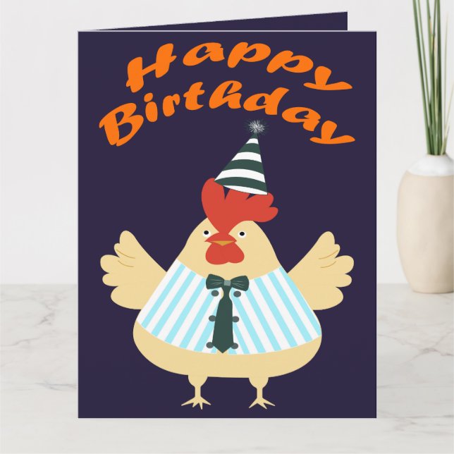 Cartão Rooster Birthday (Frente)