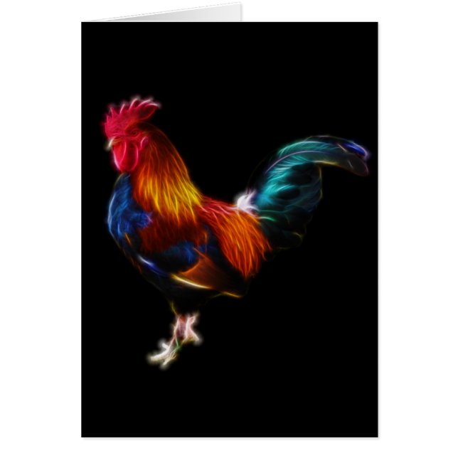 Cartão Rooster de Fractalius Leghorn (Frente)