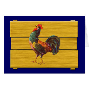 Cartão Rooster Vintage Cochen Art