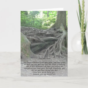 Cartão Rooted Strength Tree Encouragement Greeting Card