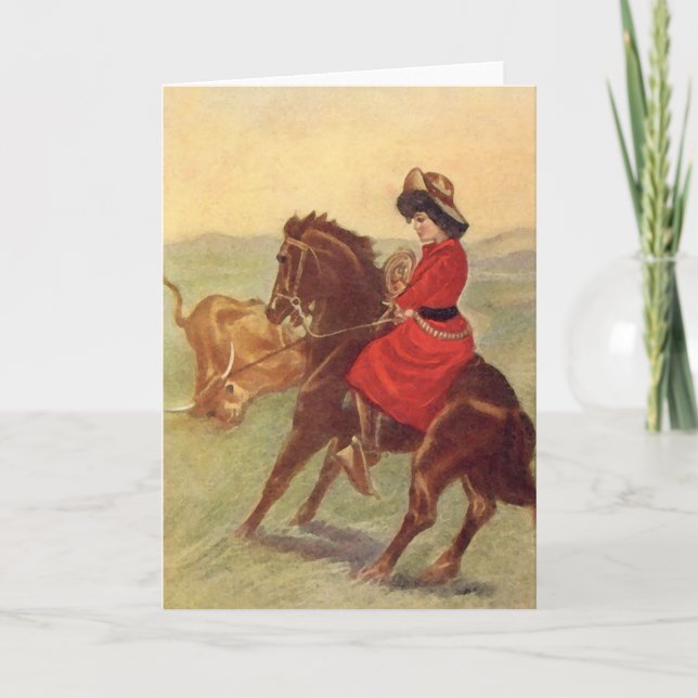 Cartão Ropin' Girl (Frente)