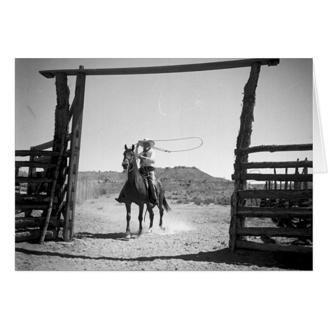 Cartão Roping do vaqueiro (Frente Horizontal)