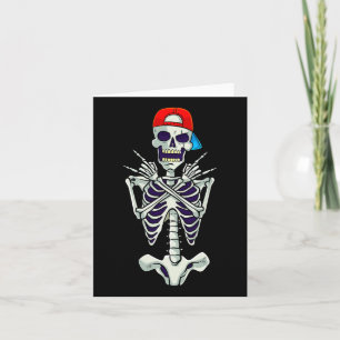Cartão Roque no Rocker Esqueleto Mãos Fantasia Halloween