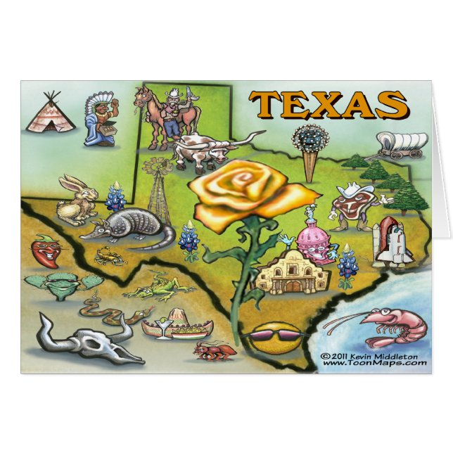 Cartão Rosa Amarela do Texas (Frente Horizontal)