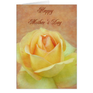 Cartão Rosa amarelo do dia das mães