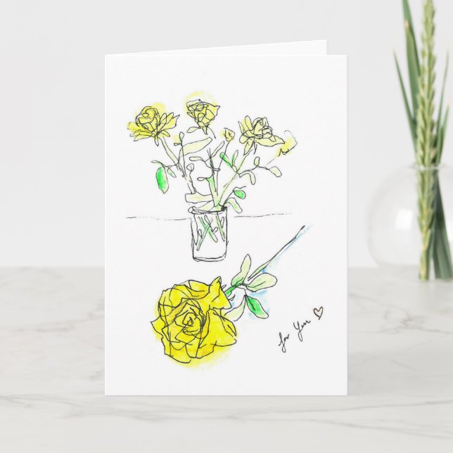 Cartão Rosa Amarelo Sunny (Frente)