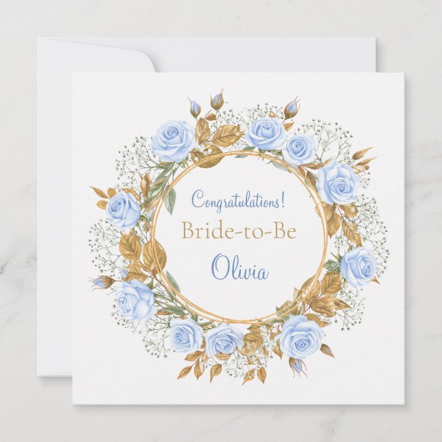 Cartão Rosa Azul Dourado (Frente)