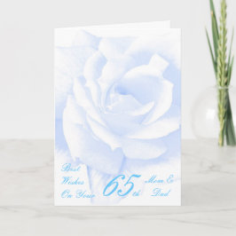 Cartão Rosa Azul Personalizado 65º Aniversário de Casamen