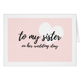 Cartão Rosa bonito do coração "a minha irmã em seu dia do