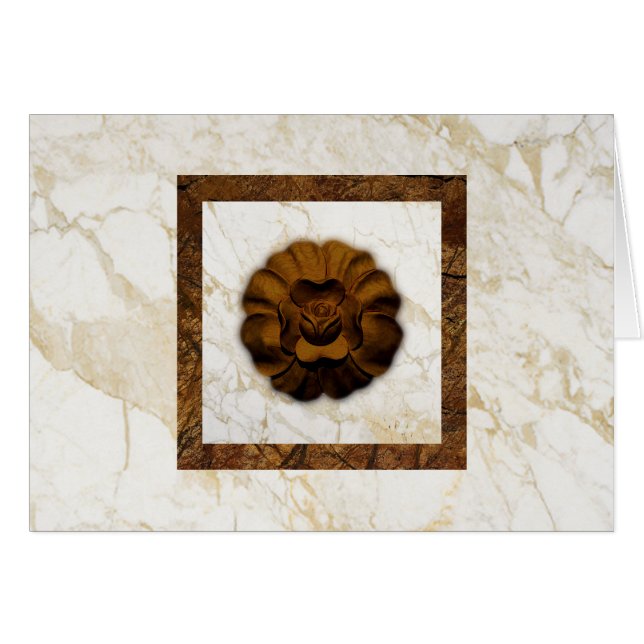 Cartão Rosa Brown em Faux Marble (Frente Horizontal)