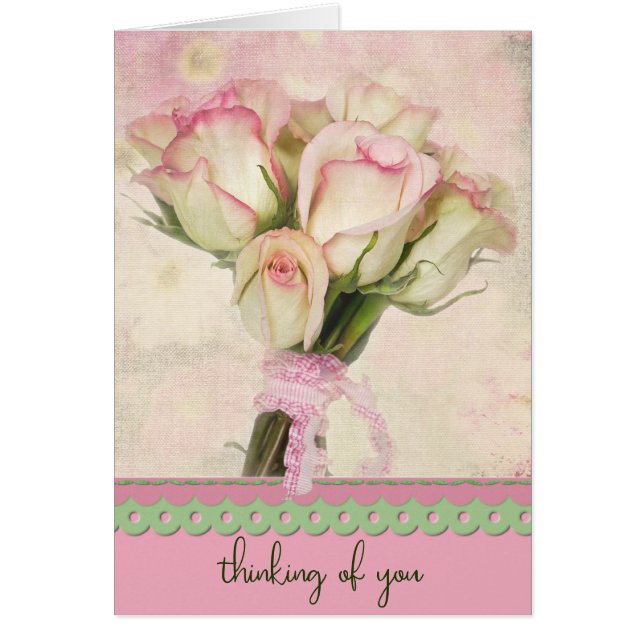 Cartão Rosa Bunch Pensando em Você (Frente)