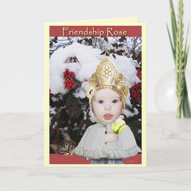 Cartão Rosa de Amizade (Frente)