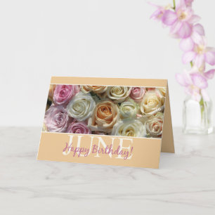 Cartão Rosa de Aniversário de Junho, Flor do Mês de Nasci
