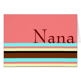 Cartão Rosa de creme do marrom azul de Nana