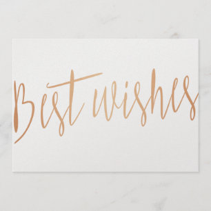 Cartão Rosa de ouro para caligrafia moderna "Melhores des