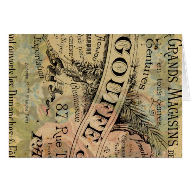 Cartão Rosa de Paris (Frente Horizontal)