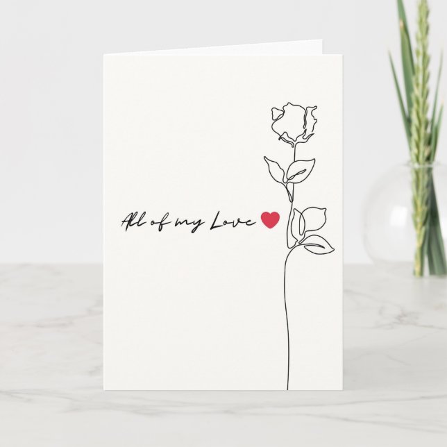 Cartão Rosa de Todo o Meu Amor (Frente)