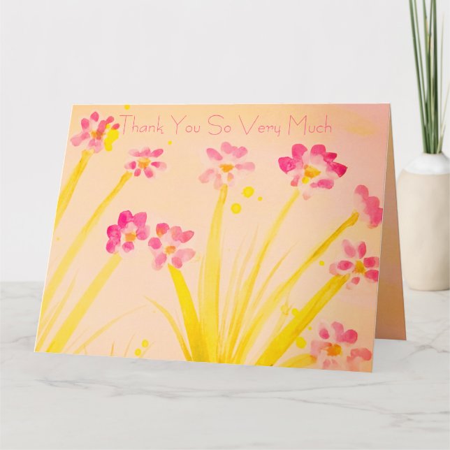 Cartão Rosa Decorante E Verde (Frente)