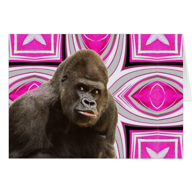 Cartão Rosa Delight Gorilla (Frente Horizontal)