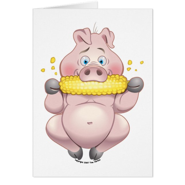 Cartão Rosa do CHURRASCO do milho doce leitão (Frente)