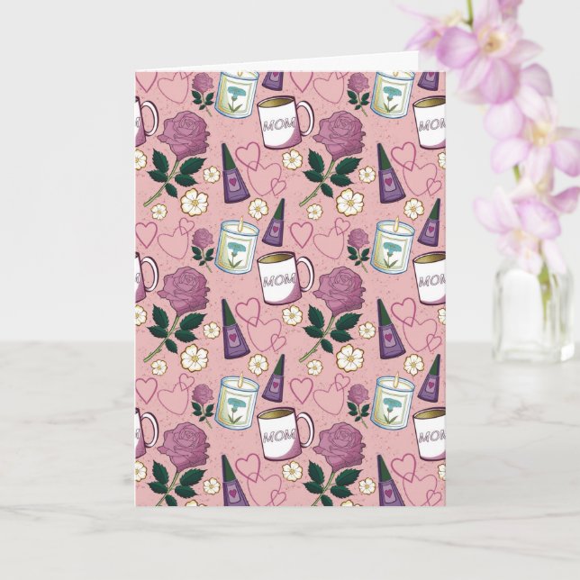 Cartão Rosa do Dia das Mães (Orquídea)