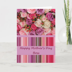 Cartão Rosa do Dia de as mães Feliz