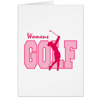Cartão Rosa do golfe das mulheres
