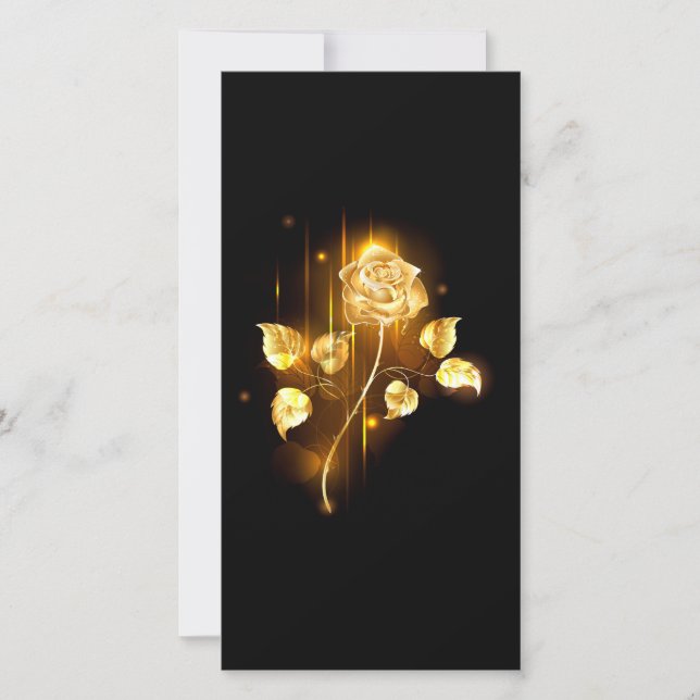 Cartão Rosa dourada ( rosa de ouro ) (Frente)