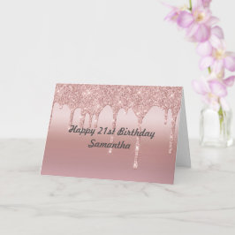 Cartão Rosa Dourado Brilhante Personalizado