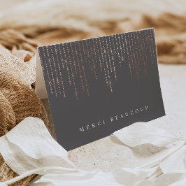 Cartão Rosa Dourado Marquee Obrigado