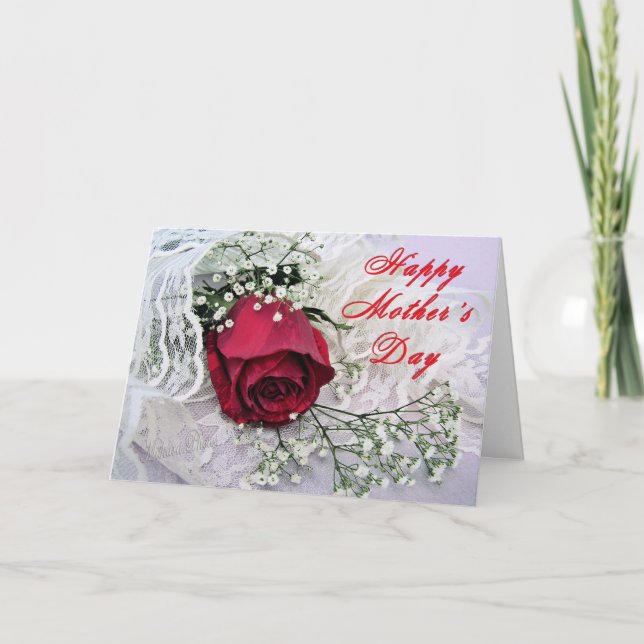 Cartão Rosa e local para a mãe MD 4 z (Frente)