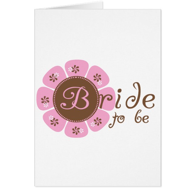 Cartão Rosa e noiva da flor de Brown a ser (Frente)