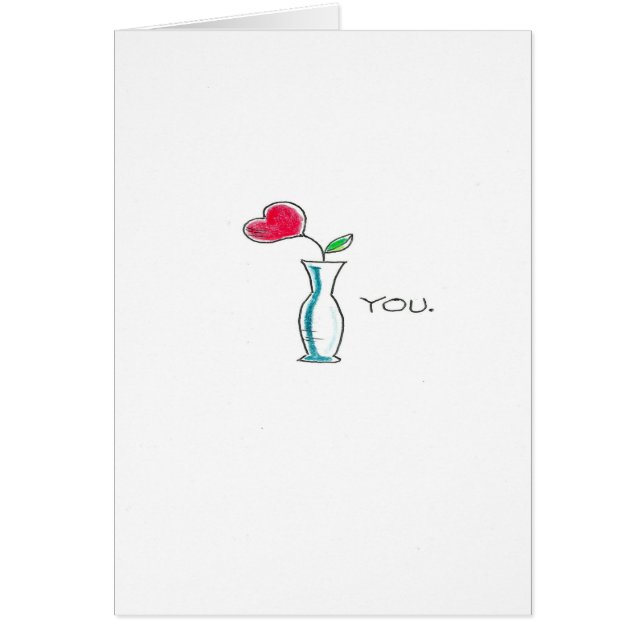 Cartão rosa e vaso (Frente)