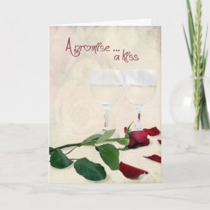 Cartão Rosa e vinho de aniversário