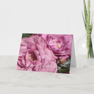 Cartão Rosa Elegante Rosa Deep Pink de Aniversário