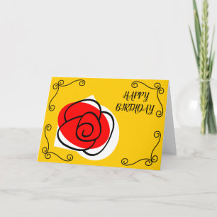 Cartão Rosa Espanhol canta paisagem de texto de aniversár