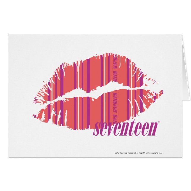 Cartão Rosa fino das listras (Frente Horizontal)