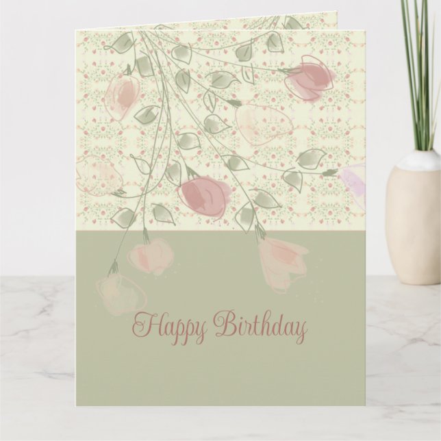 Cartão Rosa Floral (Frente)