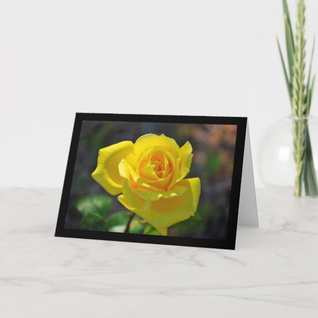 Cartão Rosa Floral Amarela (Frente)