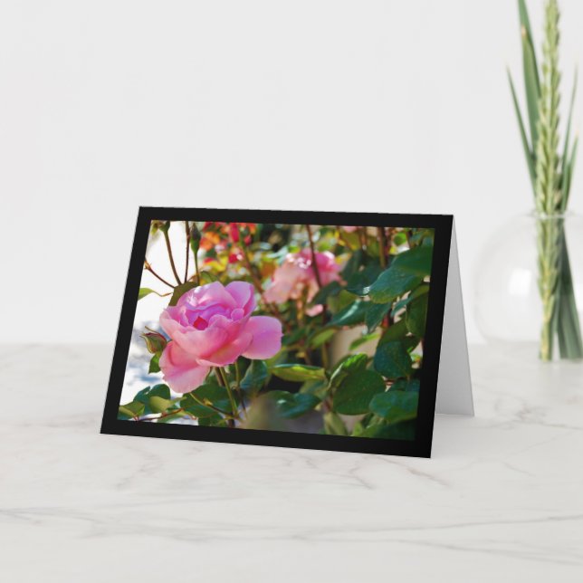 Cartão Rosa Floral Rosa (Frente)