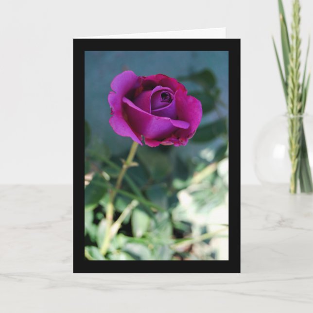 Cartão Rosa Floral Roxa (Frente)